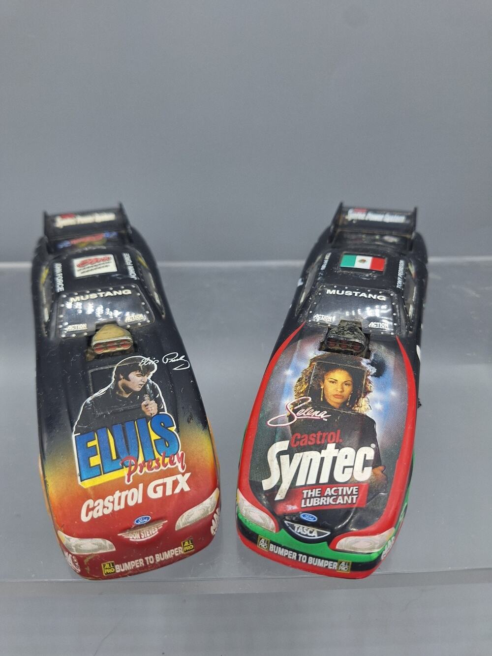John Force~Tony Pedregon~Elvis/Selena~2 PK~Die Cast Funny Cars~Scale 1:32 Scale